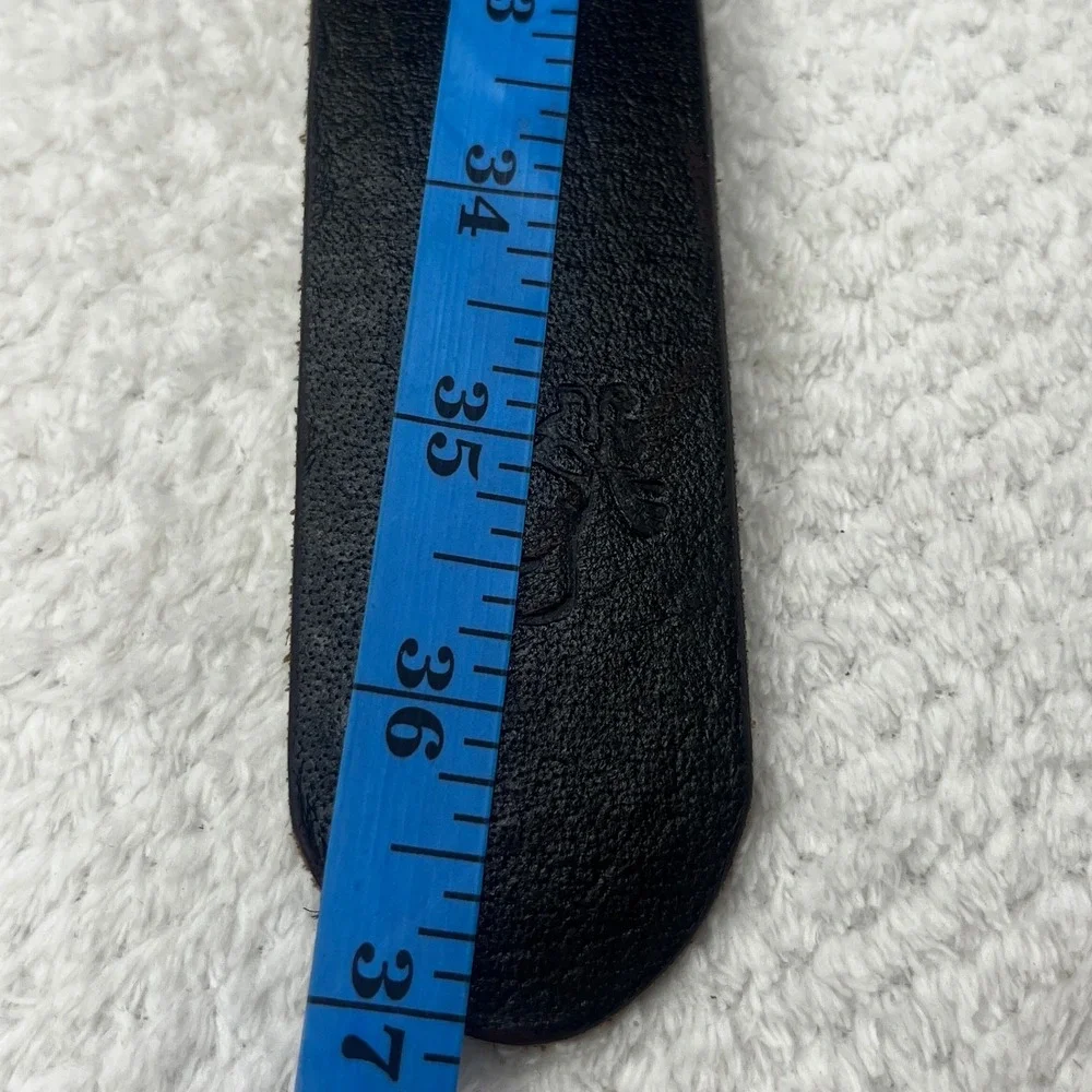 Abercrombie Kids Boys Black Leather Navy Woven Rope Trim Belt S/M 2K2106